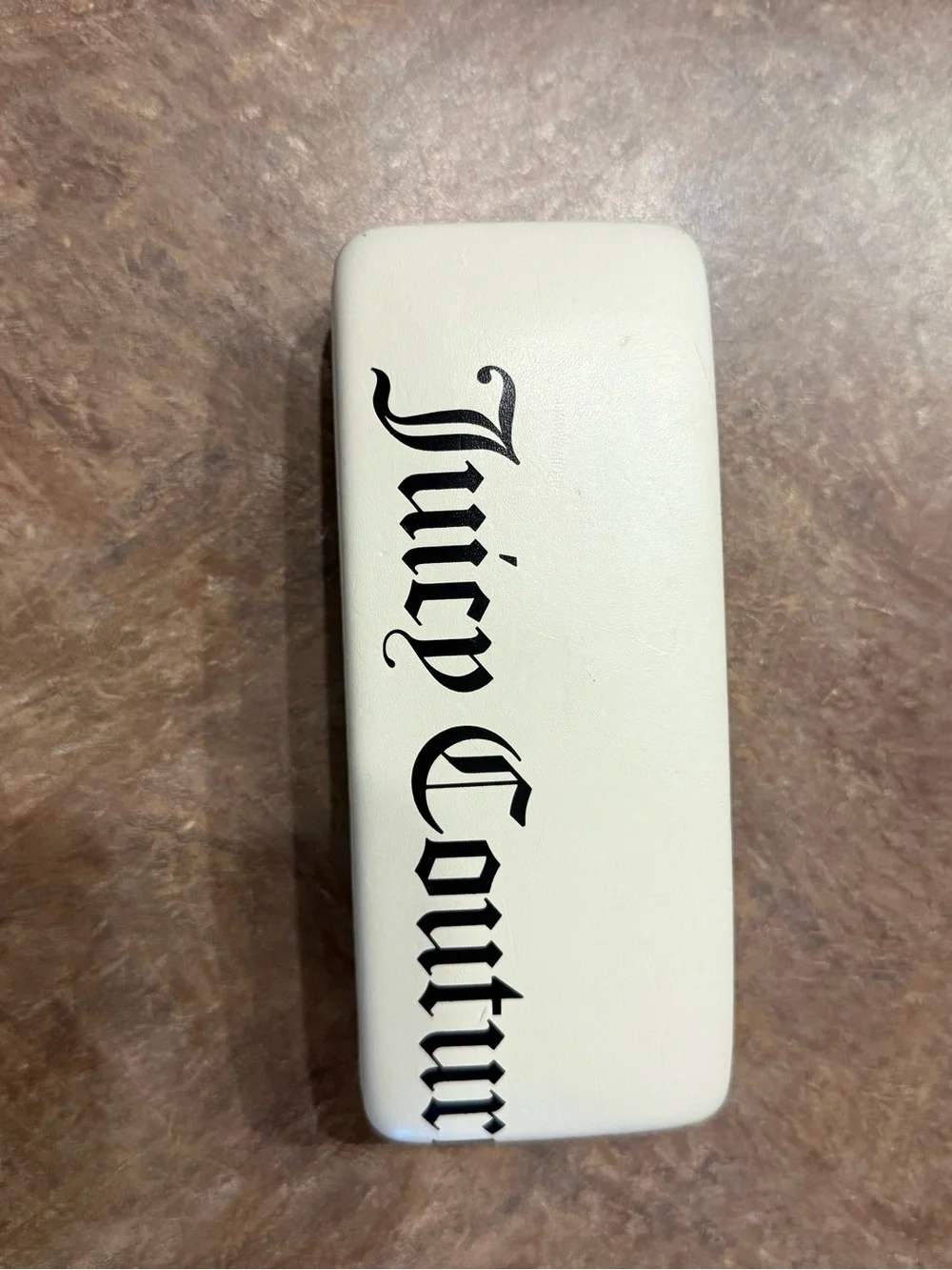 Juicy Couture White Sunglasses or Glasses Case with Black Gothic Logo